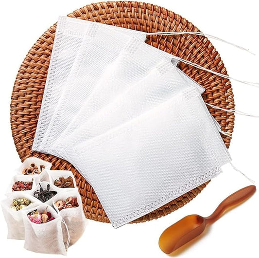 200pcs Disposable Tea Bags for Loose Leaf Tea, Tea Filter Bags with Free Tea Spoon for Loose Tea Loose Leaf Tea, Coffee, Spice, Herbs (QS53) by MiniatureDollhouses