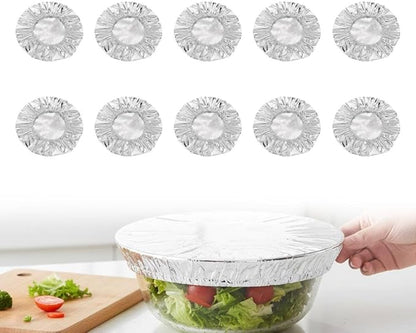 Reusable Aluminum Foil Food Covers: Heat-Insulating, Freshness-Preserving, Flexible Kitchen Lids for Meal Prep, Baking, and Food Storage (10) by Unknown