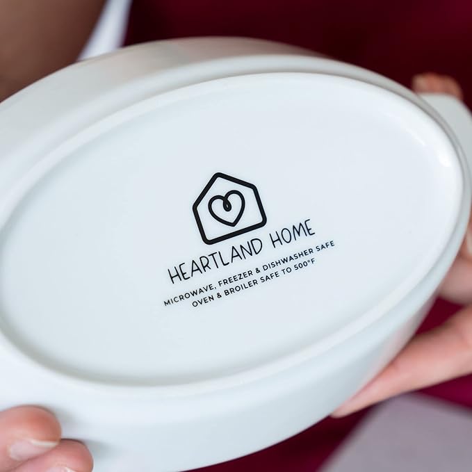 Heartland Home Porcelain Mini Casserole Dish Oval Au Gratin Dish (4pc Set). Cauliflower Baking Dish, Banana Split Bowls, Single Serving Dishes, Small Individual Gratin Dishes Set - Image 8
