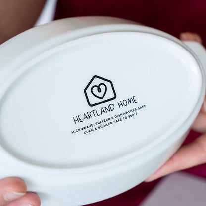Heartland Home Porcelain Mini Casserole Dish Oval Au Gratin Dish (4pc Set). Cauliflower Baking Dish, Banana Split Bowls, Single Serving Dishes, Small Individual Gratin Dishes Set - Image 8