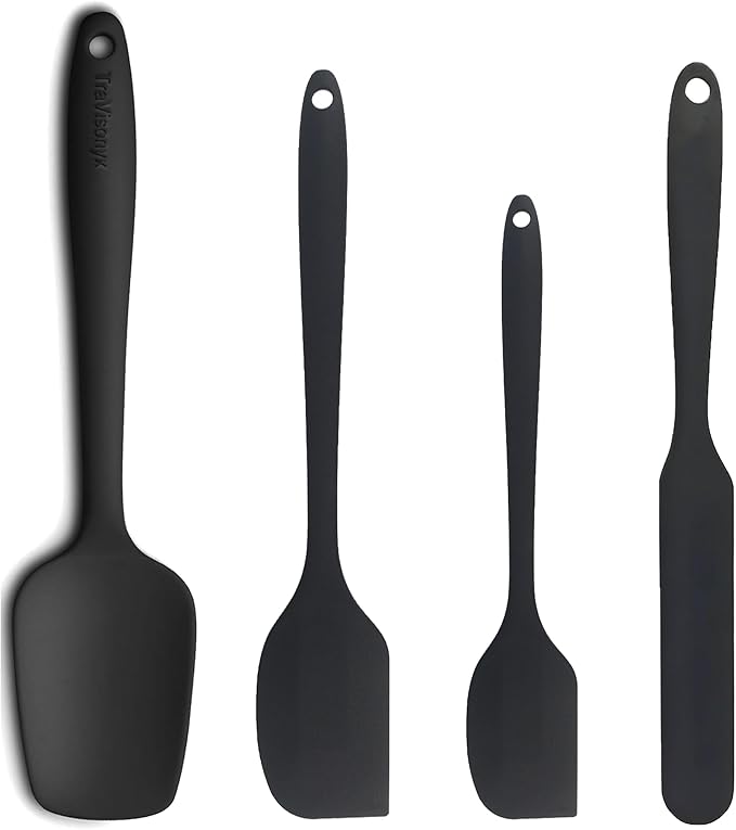 4 Pcs Silicone Spatula,Food Grade Rubber Spatula, Spatulas Silicone Heat Resistant, Used for Baking, Cooking, non Stick, Dishwasher Safe, BPA Free by Unknown