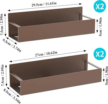 HuggieGems 4 Pack Magnetic Spice Storage Rack Organizer for Refrigerator and Oven, Bronze Fridge Organizers and Storage - Image 7