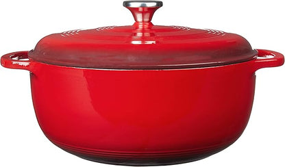 Lodge Essential Enamel Cast Iron Dutch Oven with Lid - Oven-Safe Enamel Cookware up to 500° F - Heat-Retaining Braising & Roasting Pot - Non-Toxic Cookware - 7.5 Quart, Island Spice Red - Image 2