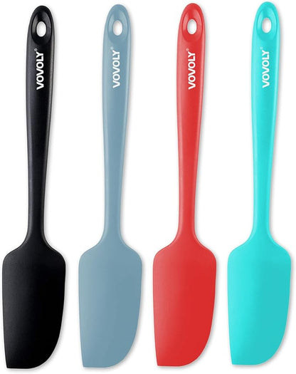 Mini Silicone Spatula - BPA Free Pro-Grade 600ºF Heat-Resistant Non-Stick Small Rubber Jar Spatula - Silicone Kitchen Scraper Utensil Tool for Cooking and Baking, 8.8 IN by VOVOLY