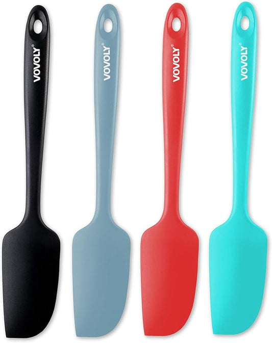 Mini Silicone Spatula - BPA Free Pro-Grade 600ºF Heat-Resistant Non-Stick Small Rubber Jar Spatula - Silicone Kitchen Scraper Utensil Tool for Cooking and Baking, 8.8 IN by VOVOLY