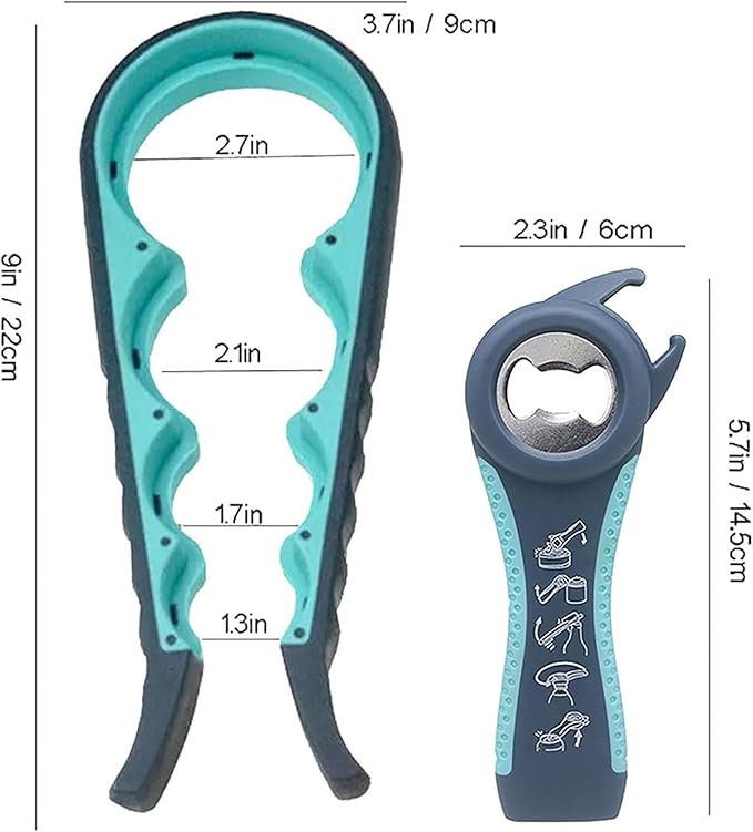 Bottle Opener for Arthritic Hand,Jar Opener for Old People, Children, Women, Those with Weak Hands,Multifunctional Kitchen Gadgets (05-Blue) - Image 3