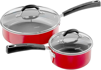 Cuisinart 54C-11R 11-Piece Ceramica XT Nonstick Cookware Set, Red/Stainless Steel - Image 6