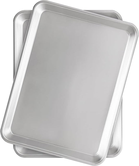 Fat Daddio's Natural Aluminum Quarter Sheet Pan, 2-Pack