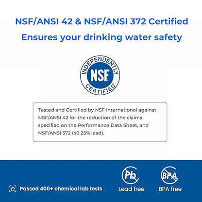 Waterdrop PT-61B Water Filter Pitcher, 10-Cup, NSF Certified, 200-Gallon Long-Life Filter, 5X Longer Filter Life, Reduces PFOA/PFOS and Chlorine, BPA-Free, Classic Manual-Flip Design, Blue - Image 2