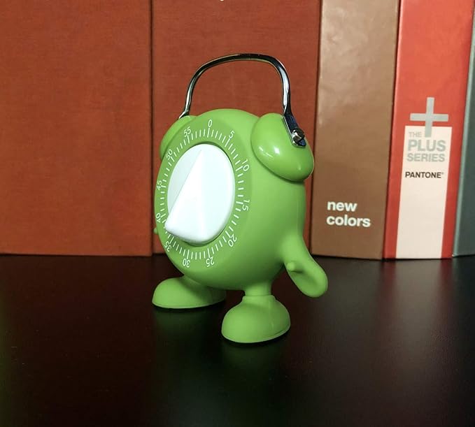 Kitchen Timer, 60 Minutes Countdown Cooking Teaching Egg Potty Training Wind Up Cute Timeout Timer No Battery (Green)