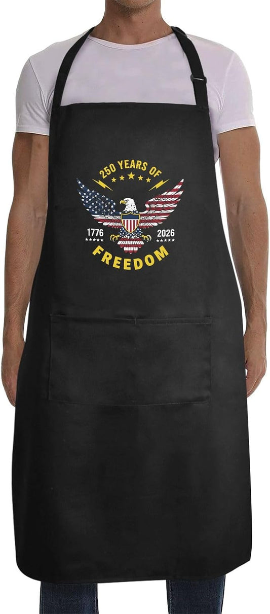 Us 250 Years Of Freedoms Apron With Pocket For Mens