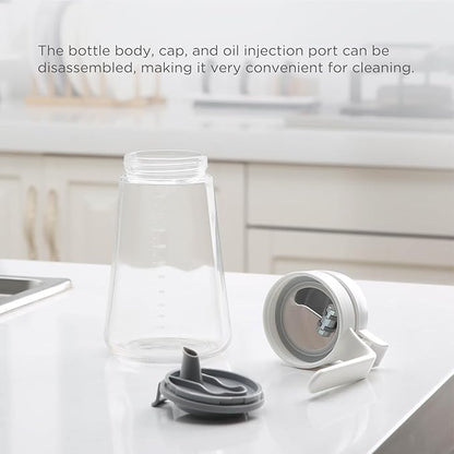 Auto Flip Glass Olive Oil Dispenser Bottle With Scale - 22oz Clear Cruet for Kitchen