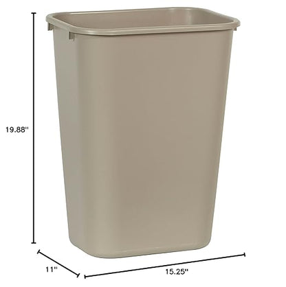Rubbermaid Commercial Products Deskside Wastebasket/Trash Can, 10.25-Gallon/41-Quart, Beige, Plastic, Garbage Can for Home/Office, Fits Under Desk/Sink/Cabinet - Image 3
