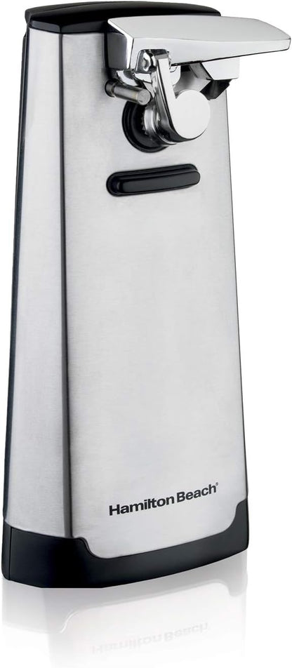Hamilton Beach Extra-Tall Electric Automatic Can Opener with Easy-Clean Detachable Cutting Lever, Cord Storage, Knife Sharpener, Brushed Stainless Steel (76700) by HamiltonBeach