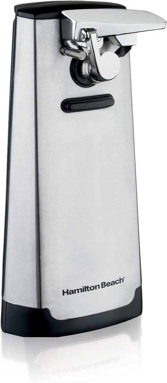Hamilton Beach Extra-Tall Electric Automatic Can Opener with Easy-Clean Detachable Cutting Lever, Cord Storage, Knife Sharpener, Brushed Stainless Steel (76700) by HamiltonBeach