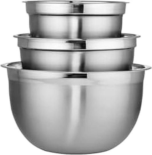 Chicago Metallic Stainless Steel Bowls, Versatile Nesting Mixing Bowls for Every Kitchen Task, Set of 3 by ChicagoMetallic