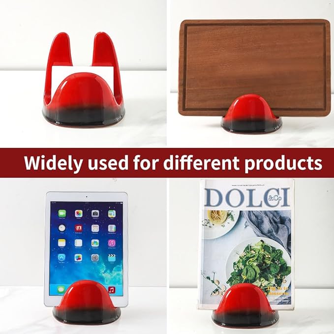Nihow Pot Lid Holder: Stable Ceramic Pan Lid Holder for Kitchen Counter Decor/Countertop/Stove Top- Heat Resistant & Dishwasher Safe - Elegant Black & Red(1PC) - Image 8