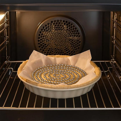 Mrs. Anderson's Baking Pie Weights | Stainless Steel Stoneware Beads for Blind Baking | Heat-Safe, Food-Safe, Easy to Use | Prevents Shrinking, Puffing, Bubbling | Connected Chain Weights - Image 2
