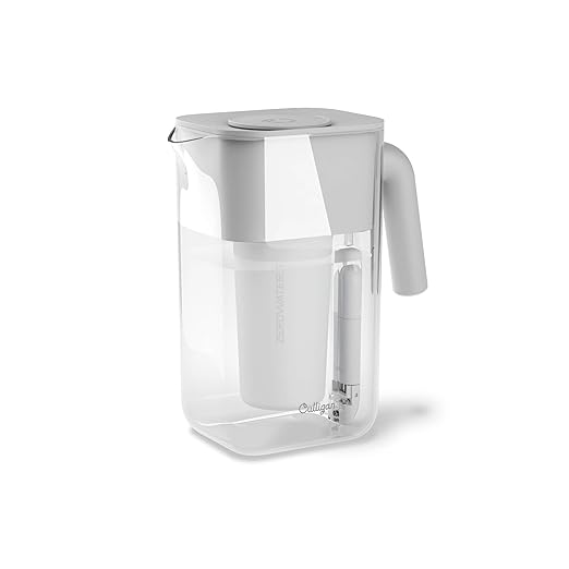 Culligan with ZeroWater Technology 10-Cup Water Filter Pitcher – Includes 5-Stage Advanced Water Filter, IAPMO Certified to Reduce Lead, Total PFAS (Forever Chemicals), Mercury, Fluoride, and Chlorine by CulliganWater