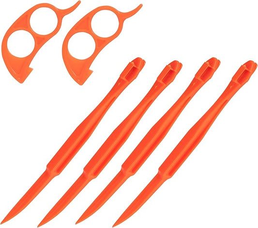 Soft Home Premium Plastic Orange Peeler Lemon Citrus Peel Cutter Vegetable Slicer Fruit Tools (Long Handle Type Orange 4 Pack; Mouse Type orange 2 Pack) by Soft+Home