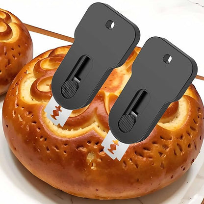2-Pack Magnetic Retractable Bread Lame Scorer, Sourdough Scoring Knife Tool with 20 Extra Blades, Professional ABS Handle & Spring Design for Safe Baking