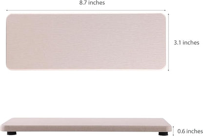 NiuYichee 2 Pcs Water Absorbing Stone Trays, Kitchen/Bathroom Sink Soap Dish, Diatomite Tray Used for Hand Soap & Cosmetic Bottles in The Modern Home, 3.15" W x 8.7" L, Light Gray