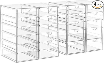 ARSTPEOE 22 Drawers, Acrylic Desk Makeup Organizer, Plastic Drawers Organizer, Stackable Storage Solution for Makeup, Dresser, Office, Bathroom Clear Plastic Craft and Bead Storage Cabinet by ARSTPEOENeatChic