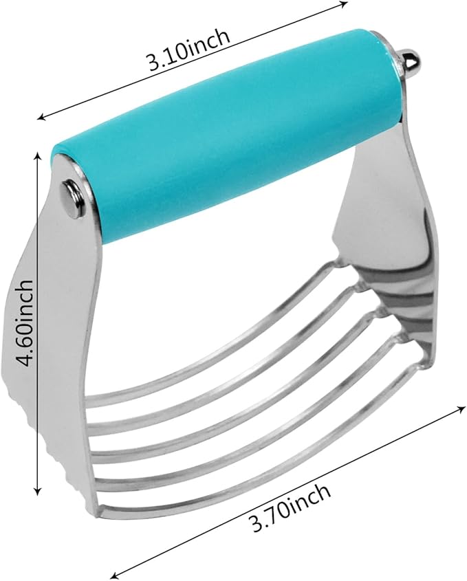 Dough Blender Heavy Duty Pastry Cutter Stainless Steel Butter Cutter Professional Baking Tool For Mixing Flour Butter (Blue) - Image 2
