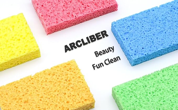 Cellulose Sponges,Heavy Duty Scrub Kitchen Sponge,Clean Tough Messes Without Scratching Sponges Kitchen Blue(6 Pack) - Image 2