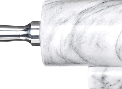 Fox Run 8648 Marble Rolling Pin and Base with Aluminum Handles, 2.5 x 17.5 x 3 inches, White - Image 3