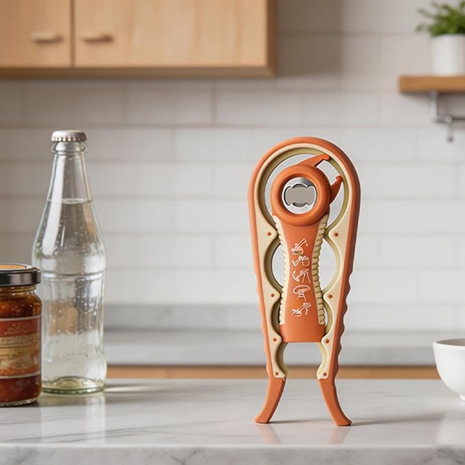 Bottle Opener for Arthritic Hand,Jar Opener for Old People, Children, Women, Those with Weak Hands,Multifunctional Kitchen Gadgets (A-Orange) - Image 6
