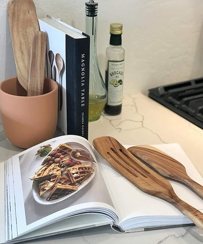 Spurtle Set, Natural Acacia Wooden Kitchen Utensils Set of 4, Wooden Spoons Utensils for Cooking, stirring, Mixing, Serving, spurtles kitchen tools as seen on tv for NonSick Cookware - Image 5
