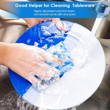 8PCS Dish Sponges Kitchen, Premium Blue Dish Washing Kitchen Sponge, Compressed Cleaning Sponges for Cleaning Kitchen and Bathroom, Non Scratch Scrub Sponge, Cleans Quickly and Well - Image 2