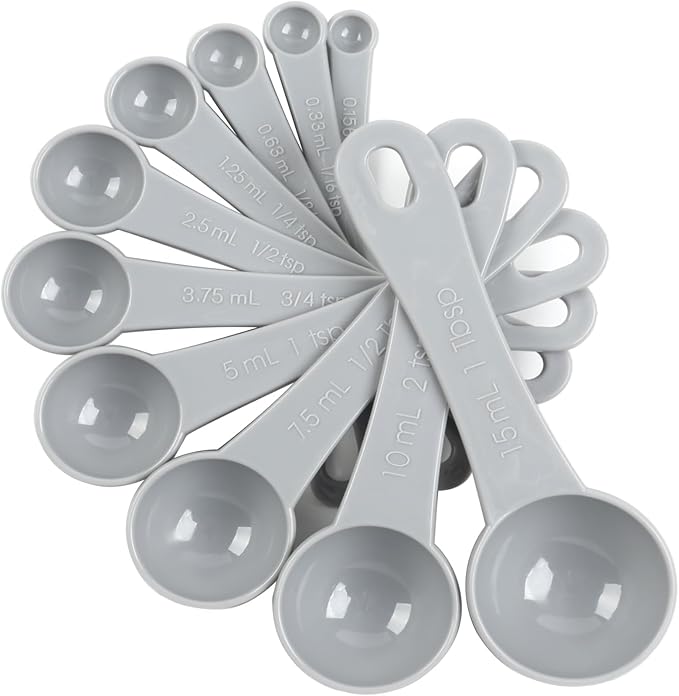 DOTINGHUX Measuring Spoons Set with Egg Separator 12-Piece,Gray