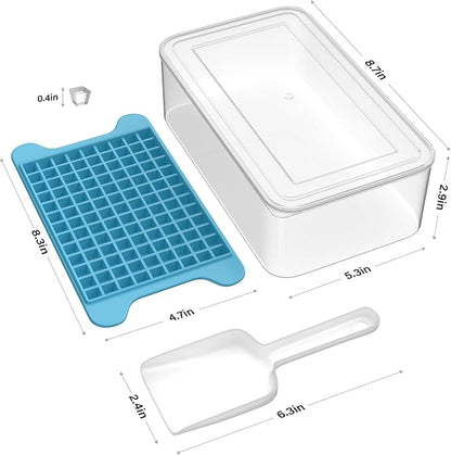 Mini Ice Cube Tray for Freezer: FDDBI Small Ice Trays for Freezer with Bin - 117×4PCS Easy Release Nugget Ice Tray - Crushed Ice Tray with Container - Image 3