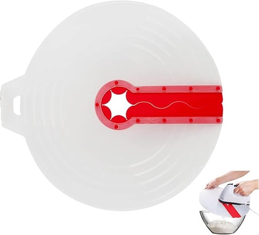 Silicone Splatter Guard - 12-Inch Mixer Cover & Bowl Lid， Universal Hand Mixer Splatter Guard & Mixing Bowl Cover. Transparent Anti-Splash Lid for Whisking Eggs & Baking, Fits Most Bowls.