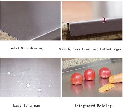 BILLAMB Stainless Steel Cutting Boards for The Kitchen, Suitable for Meat, Fruits, Vegetables, Bread, and Baking Large-sized Cutting Boards (50 x 50cm/19.7 x 19.7 in) - Image 5