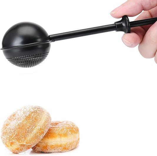 HULISEN Flour Duster for Baking, One-Handed Operation, 304 Stainless Steel Powdered Sugar Shaker Duster, Pick Up and Dust Flour Sifter, Gift Package, Black by HULISEN