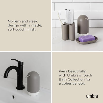 Umbra Touch Soap Dispenser Pump 13 oz (384 ml) Capacity for Liquid Soap or Hand Sanitizer, Easy to Refill, Grey - Image 4