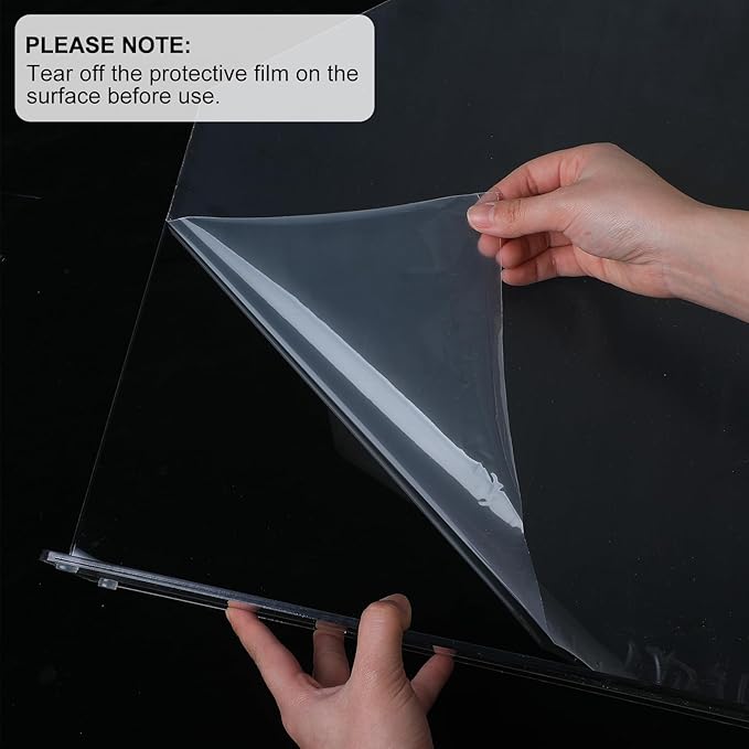 Vesici 2 Pcs Clear Acrylic Sink Splash Guard Freestanding Panel Barrier with Easy Reach Cutaway Kitchen Guard Protective Splatter Barrier for Home Hospital(15.75" Length, 16" Height, 4.5" Base)