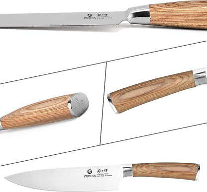 imarku Chef Knife - Pro Kitchen Knife 8 Inch Chef's Knives Japanese SUS440A Stainless Steel Sharp Paring Knife with Ergonomic Handle, Golden Handle, Birthday Gifts for Men and Women,Gyutou Knives - Image 6