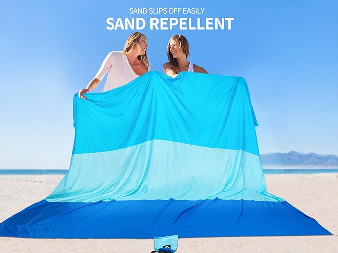 WIWIGO Beach Blanket Waterproof Sandproof Beach Mat 79" X 83"/10'x9'for 2-8 Adults Quick Drying Outdoor Picnic Mat Beach Accessories for Travel, Camping, Hiking - Image 4