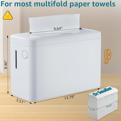 C-fold Paper Towel Dispenser XXLarge - Heavy Duty丨Wide-Design Countertop Folded Paper Towel Dispenser with Lid丨300-Sheet Large Capacity for Hand Towel, White - Image 5