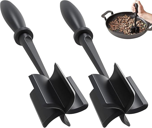 2 Pcs Meat Chopper, Upgrade Hamburger Smasher, Premium Heat Resistant Meat Masher for Ground Beef, Ground Turkey and More, Non Stick Mix Grinder by PGYARD