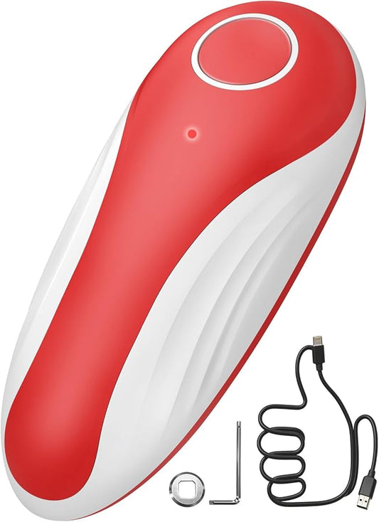 One Touch Rechargeable Can Opener Fits All Can Sizes with Indicator Light, Electric Can Openers for Kitchen Food Safe with Smooth Edge, Kitchen Gadgets Can Openers for Seniors, Arthritis and Chef