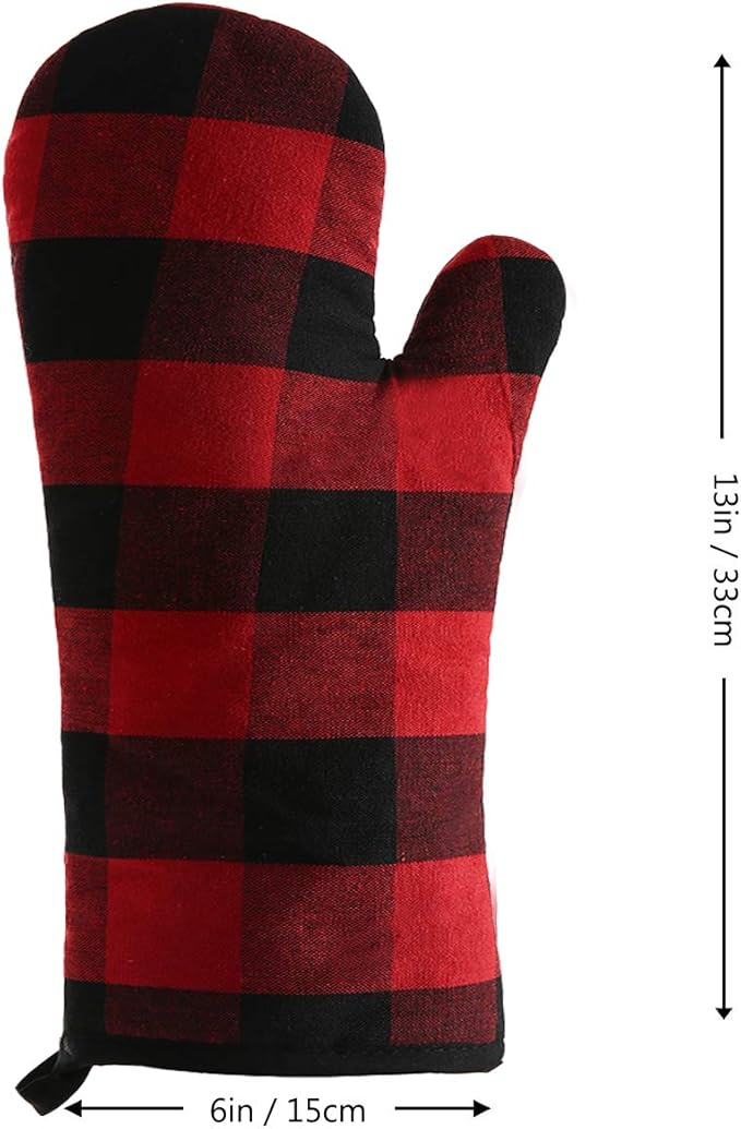 Oven Mitts and Potholders BBQ Gloves-Oven Mitts and Pot Holders with Recycled Infill Silicone Non-Slip Cooking Gloves for Cooking Baking Grilling (4-Piece Set) (Black/Red) - Image 5