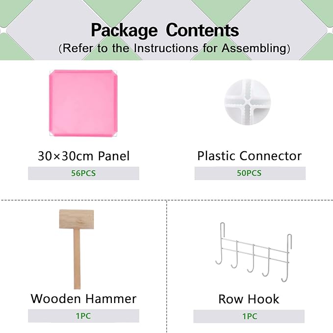 C&AHOME Cube Storage Organizer, 16-Cube Shelves Units, Plastic Storage Cubes, DIY Closet Organizer, Modular Closet Storage Shelves Ideal for Home, Bedroom, 48.4" L × 12.4" W × 48.4" H Pink UPCS16P - Image 9