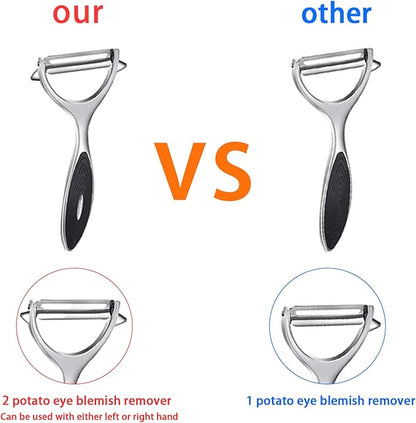 FUHUY Vegetable, Apple Peelers for kitchen, Fruit, Carrot, Veggie, Potatoes Peeler, Y-Shaped and I-Shaped Stainless Steel Peelers, with Ergonomic Non-Slip Handle & Sharp Blade, Good Sturdy (2PCS) - Image 3