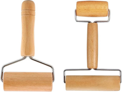 Pizza Rolling Pin Small Rolling Pin Wooden Dough Roller Non Stick Pizza Dough Roller for Baking Pastry Tortilla Cookie Dumpling Rolling Pins for Baking (TH-Style)