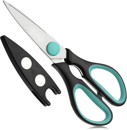 Mr. Pen- All Purpose Kitchen Shears with Protective Sheath, 8 Inch, Dishwasher Safe, Stainless Steel Food Scissors with Micro-Serrated Blades, Soft Grip Comfort Handle, Durable Utility Kitchen Shears by MrPen